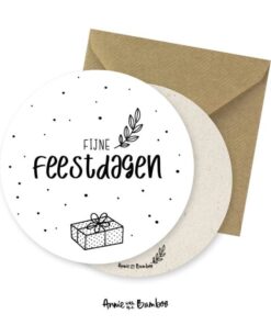 Kerstkaart Fijne feestdagen rond - AwtB