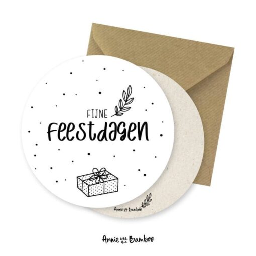 Kerstkaart Fijne feestdagen rond - AwtB